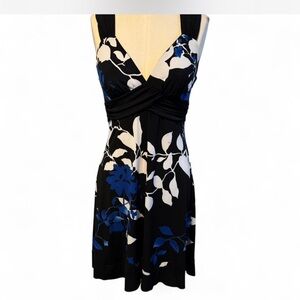 Blue and black flower dress